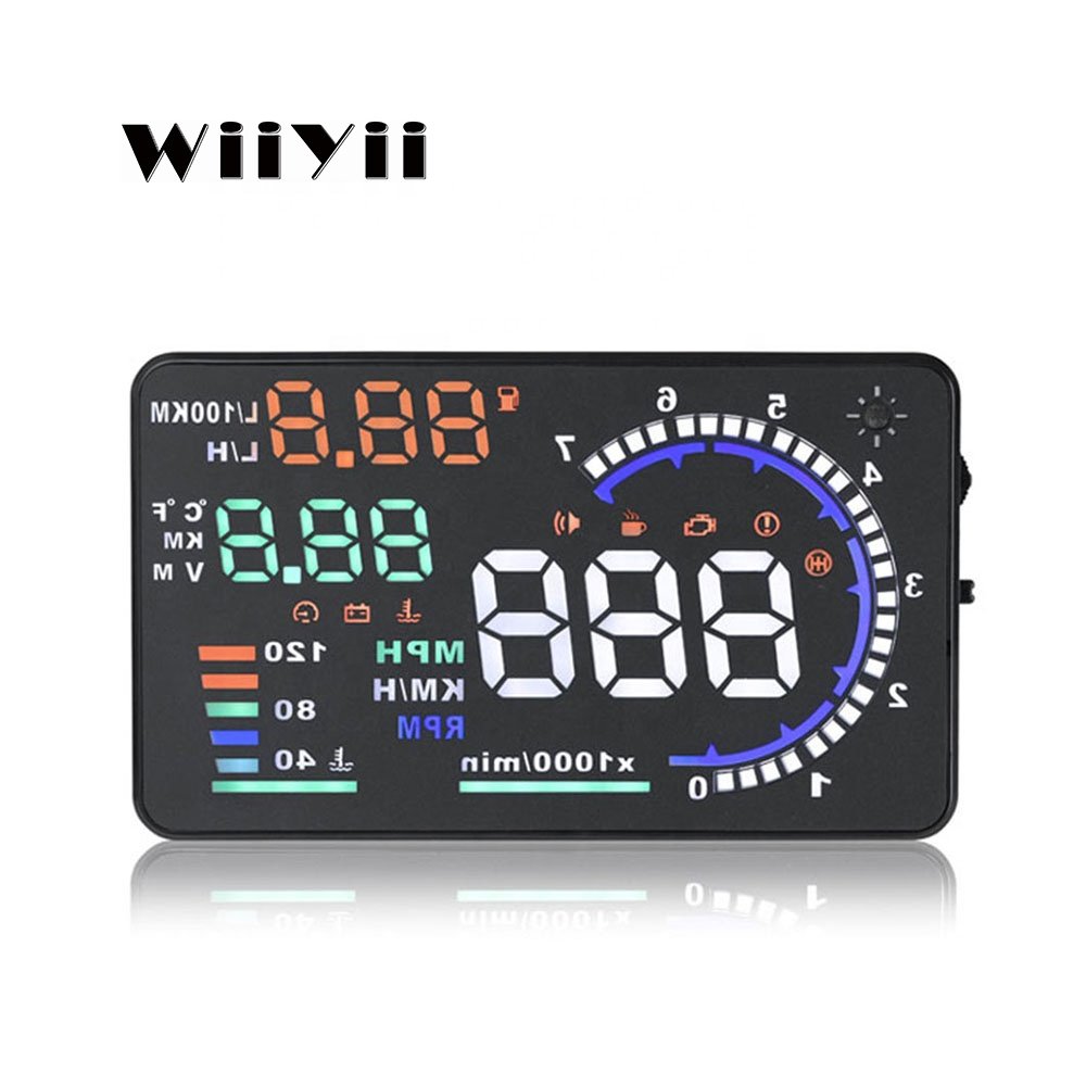 Hot Selling Center Console Placement 5.5 Inch Big Screen A8 Car HUD OBD2 Windshield Reflection Head up Display